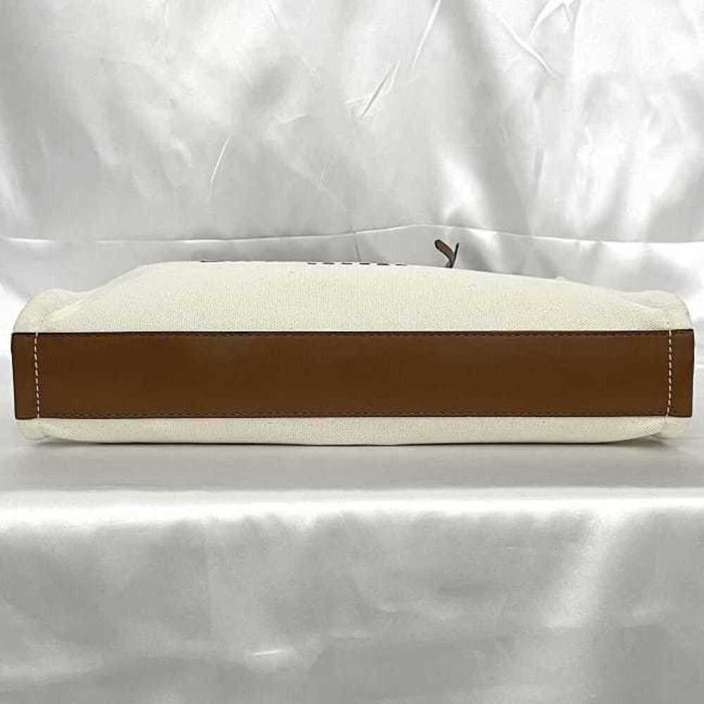 Jimmy Choo Tote Bag Natural White Brown ec-19954 Canvas Leather JIMMY CHOO A4... - Picture 4 of 10